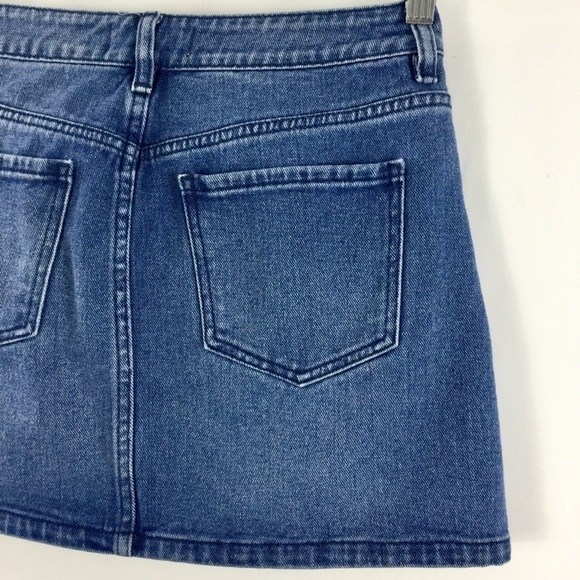 PACSUN Denim Jean Mini Skirt With Patches Size 27 - Picture 7 of 9